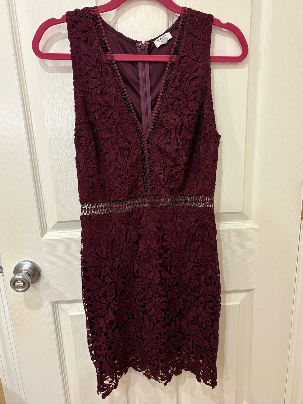 TOBI Lace Burgundy Cutout mini Dress